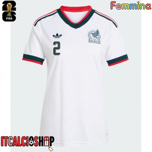 Messico Jorge Sanchez #2 Seconda Maglia Femmina Mondiali 2026 Manica Corta